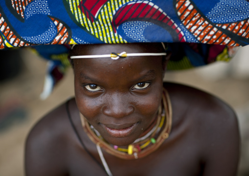 Mucubal Woman With Ompota Headdress, Virie Area, Angola