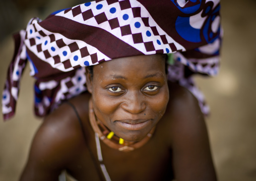 Mukubal Woman Wearing The Ompota Headdress, Virie Area, Angola