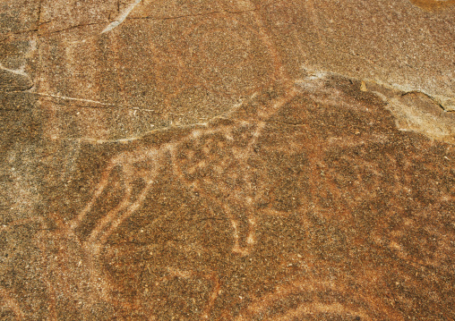 Carved Giraffe In Tchitundo Hulo Hills, Angola