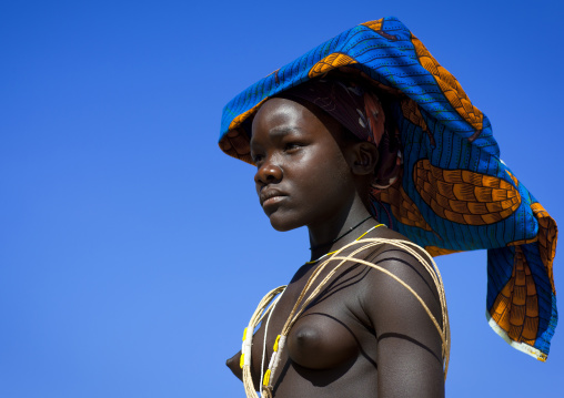 Mucubal Teenage Girl With Ompota Headdress, Virie Area, Angola