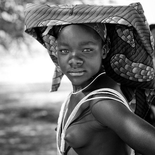 Mucubal Teenage Girl With Ompota Headdress, Virie Area, Angola