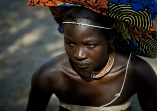 Mucubal Woman With Ompota Headdress, Virie Area, Angola