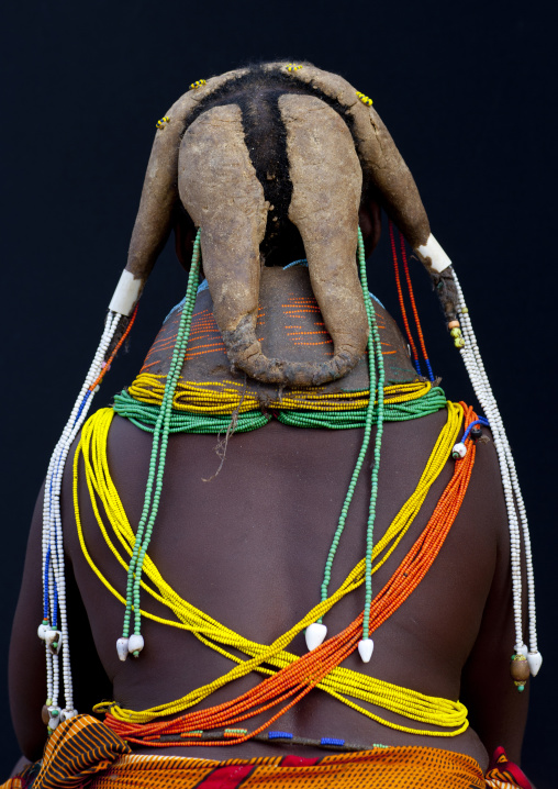 Mwila Woman Wearing The Vilanda Necklace, Chibia Area, Angola