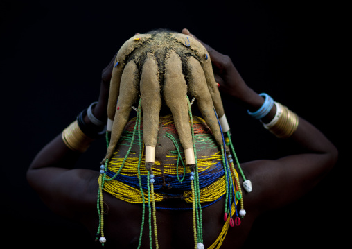 Mwila Woman Wearing The Vilanda Necklace, Chibia Area, Angola