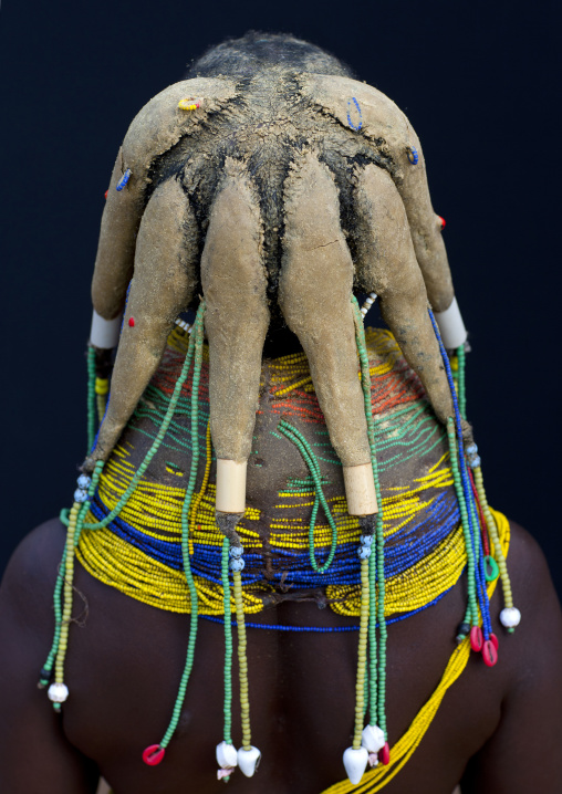 Mwila Woman Wearing The Vilanda Necklace, Chibia Area, Angola