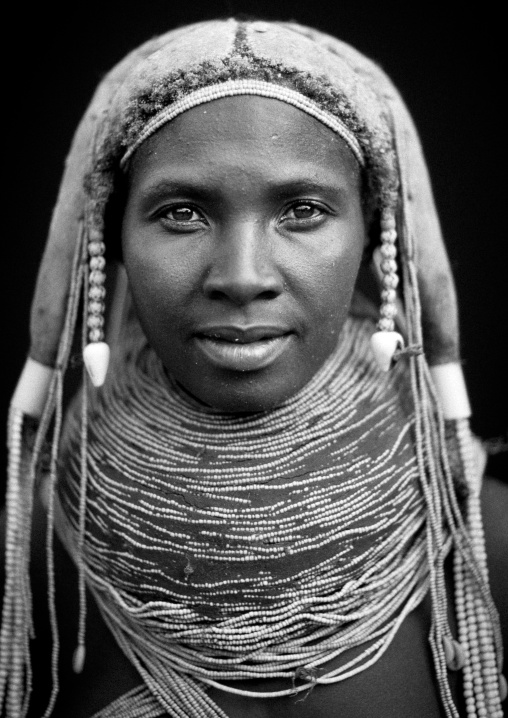 Mwila Woman Wearing The Vilanda Necklace, Chibia Area, Angola