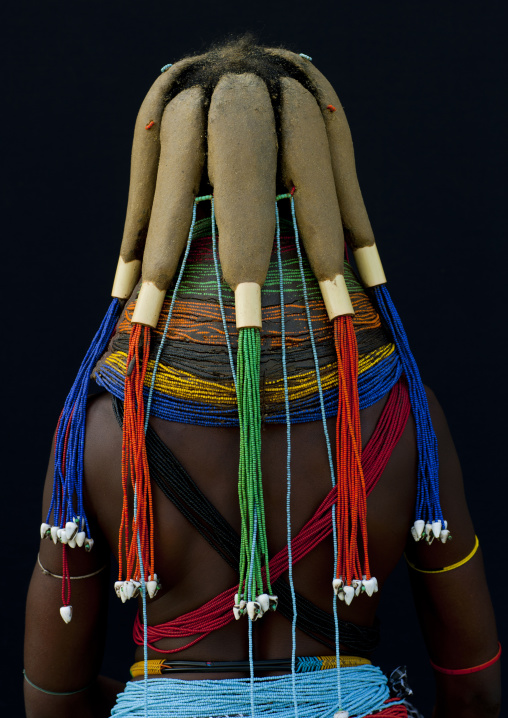 Mwila Woman Wearing The Vilanda Necklace, Chibia Area, Angola