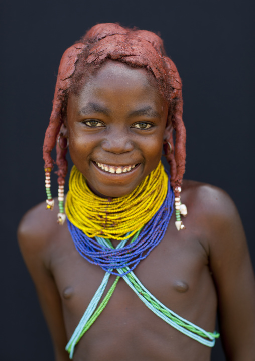 Mwila Girl Oncula On The Hair, Chibia Area, Angola