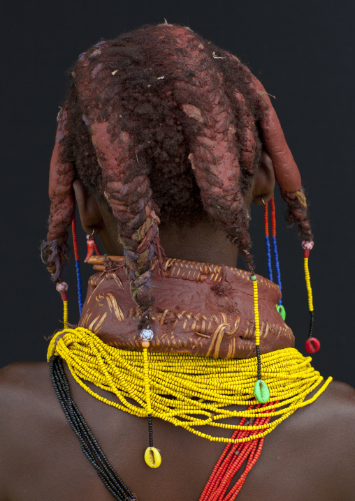 Mwila Girl With The Traditional Vikeka Mud Necklace, Angola