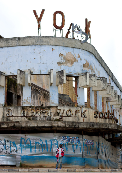 Old Cinema Theater In Ruins, Huambo, Angola