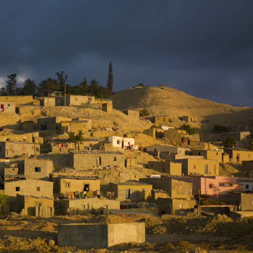 Suburbs Of Lobito At Sunset, Angola