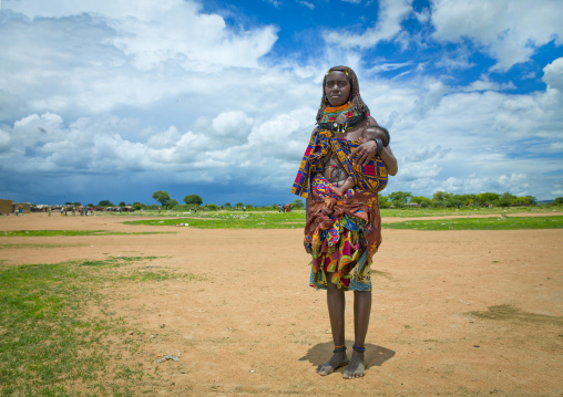 Mwila Woman Carrying Her Baby, Chibia Area, Angola