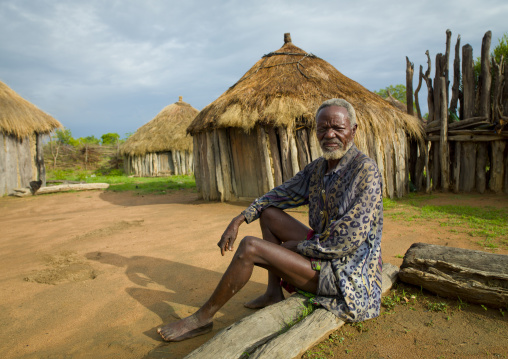 Old Mwila Man Dressed In A Western Way, Chibia Area, Angola