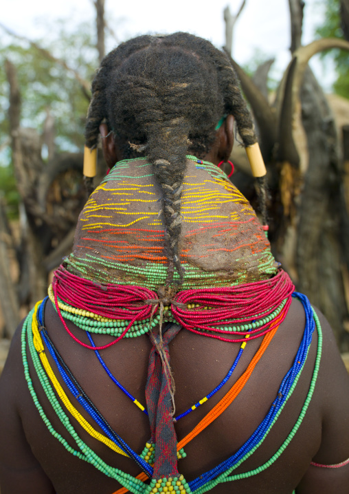 Mwila Woman With Three Nontombi Dreadlocks Meaning She Suffered A Bereavement, Chibia Area, Angola