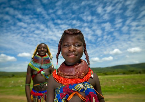 Mwila Mother And Daughter In The Bush, Chibia Area, Angola