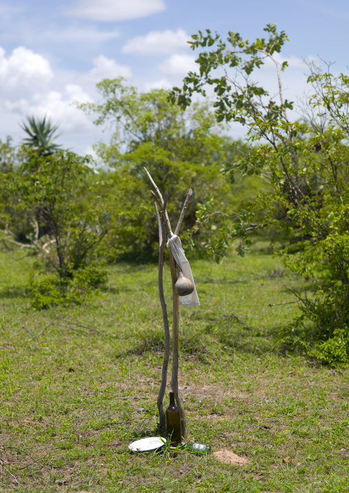 Mwila Grave Decorated With A Calabash, Angola