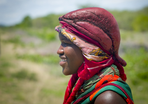 Mugambue Girl With A Traditional Hairstyle Made Of Red Mud, Angola