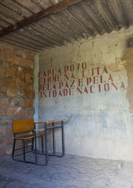 School Desk In A Classroom, Bilaiambundo, Angola