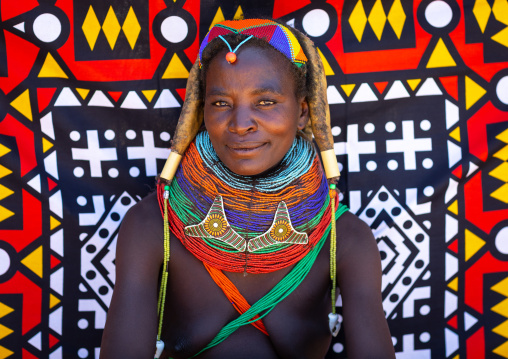 Mumuhuila tribe woman portrait, Huila Province, Chibia, Angola