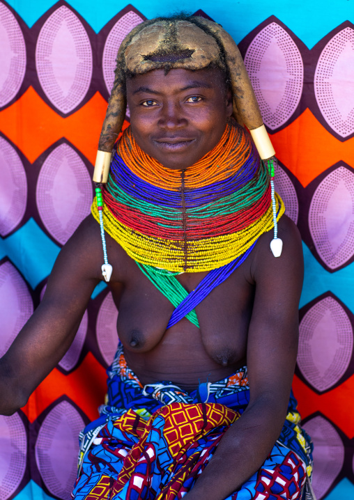 Mumuhuila tribe woman portrait, Huila Province, Chibia, Angola