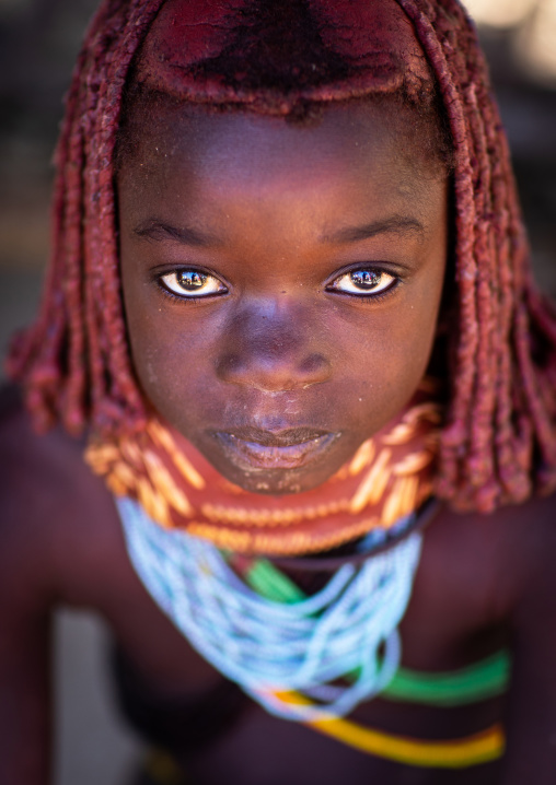 Mumuhuila tribe girl portrait, Huila Province, Chibia, Angola