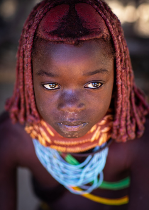 Mumuhuila tribe girl portrait, Huila Province, Chibia, Angola