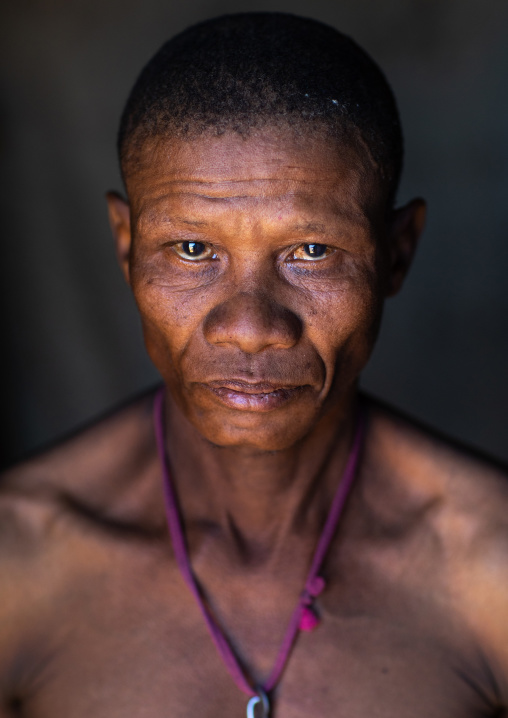 San tribe man portrait, Huila Province, Chibia, Angola