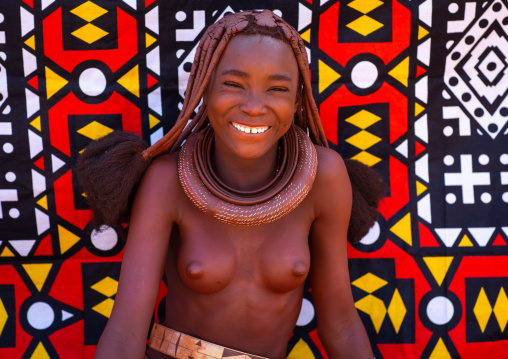 Batwa tribe young married woman, Cunene Province, Oncocua, Angola