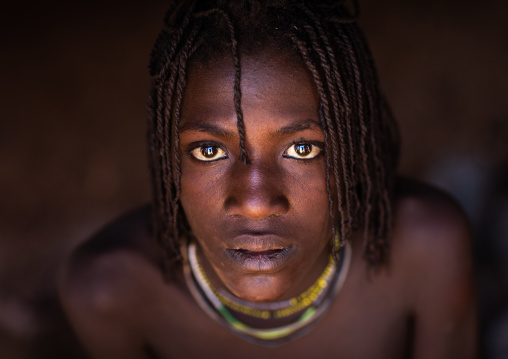 Batwa tribe young woman who will soon be married, Cunene Province, Oncocua, Angola