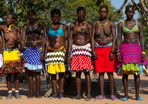 Mudimba tribe women traditional clothing, Cunene Province, Cahama, Angola