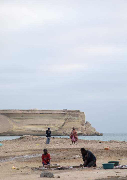 Poor people living on the coastline, Namibe Province, Tomboa, Angola