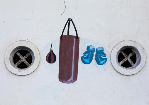 Boxing gymnasium wall painting, Namibe Province, Namibe, Angola