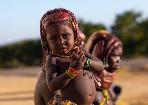 Mumuhuila tribe child girl, Huila Province, Lubango, Angola