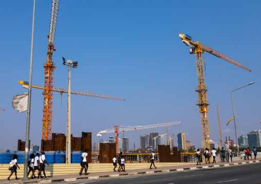 Cranes on a construction site, Luanda Province, Luanda, Angola