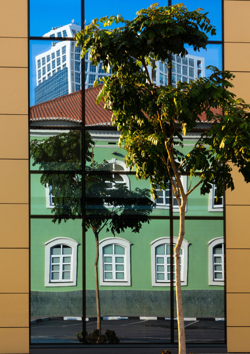 Reflection of an old portuguese colonial building, Luanda Province, Luanda, Angola