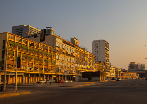 Old portuguese colonial building on the Marginal promenade called avenida 4 de fevereiro, Luanda Province, Luanda, Angola