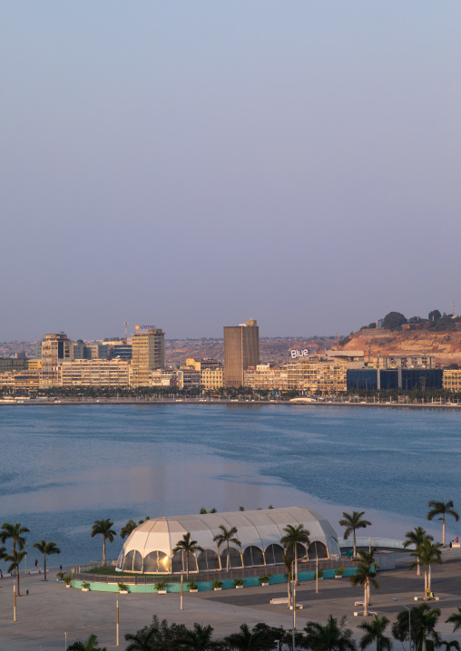 View over the new Marginal promenade called avenida 4 de fevereiro, Luanda Province, Luanda, Angola