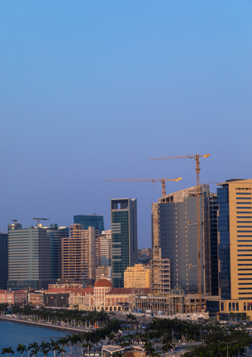 View over the new Marginal promenade called avenida 4 de fevereiro, Luanda Province, Luanda, Angola