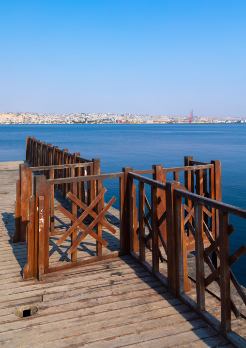 Wooden fence on a jetty, Benguela Province, Lobito, Angola