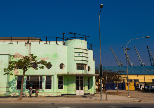 Art deco portuguese colonial building formerly cine teatro Imperium, Benguela Province, Lobito, Angola