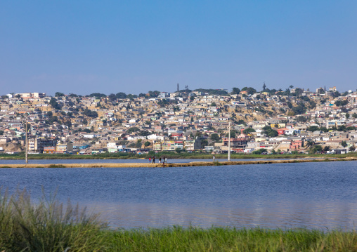 Houses on the other side of the sea channel, Benguela Province, Lobito, Angola