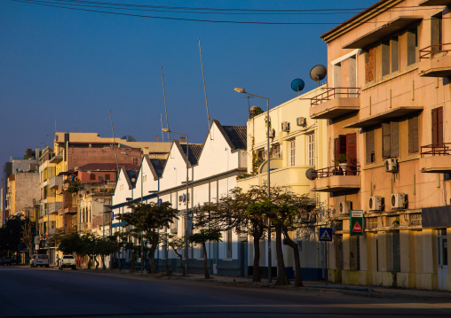 Old portuguese colonial buildings and houses, Benguela Province, Lobito, Angola