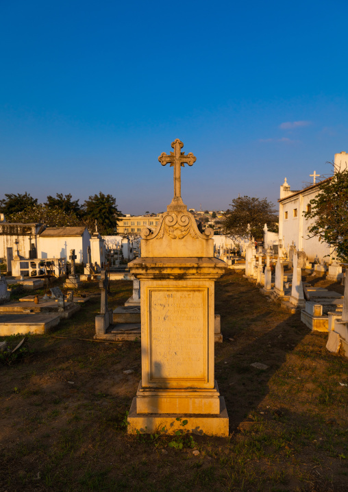 Tombs in a cemetery, Benguela Province, Catumbela, Angola