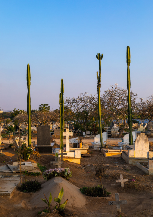 Tombs in a cemetery, Benguela Province, Catumbela, Angola