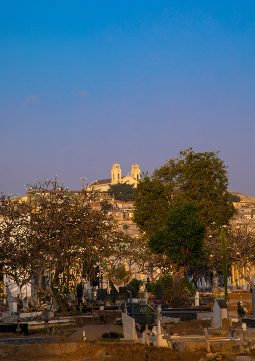 Tombs in a cemetery, Benguela Province, Catumbela, Angola