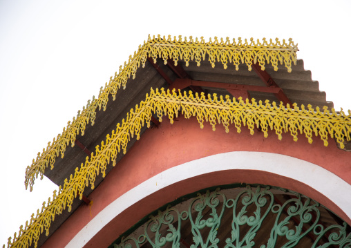 Old portuguese colonial warehouse roof decoration, Benguela Province, Benguela, Angola