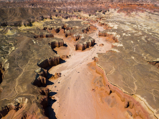 Aerial view of rock formations, Cunene Province, Curoca, Angola