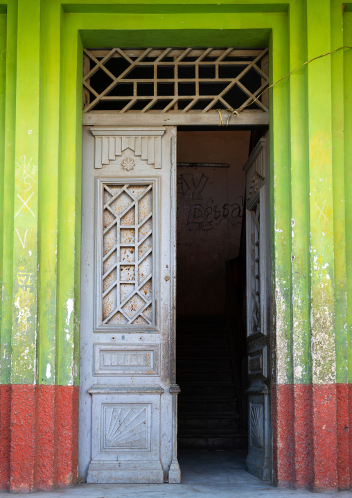 Old portuguese colonial building door, Namibe Province, Namibe, Angola