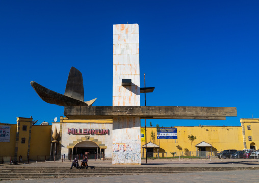 Portuguese monument in front of the millenium shopping mall, Huila Province, Lubango, Angola