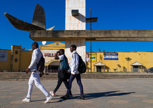 Portuguese monument in front of the millenium shopping mall, Huila Province, Lubango, Angola